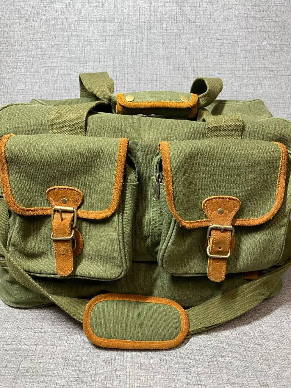 Vintage Eddie Bauer Duffle Bag for Travel Canvas Suede Duffel Bag Carry on Men